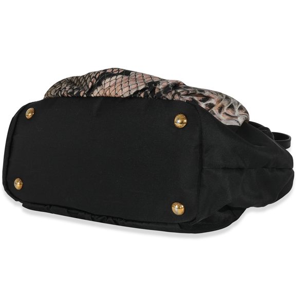 Prada Black Pink Python Print Medium Pitone Hobo - Picture 7 of 8